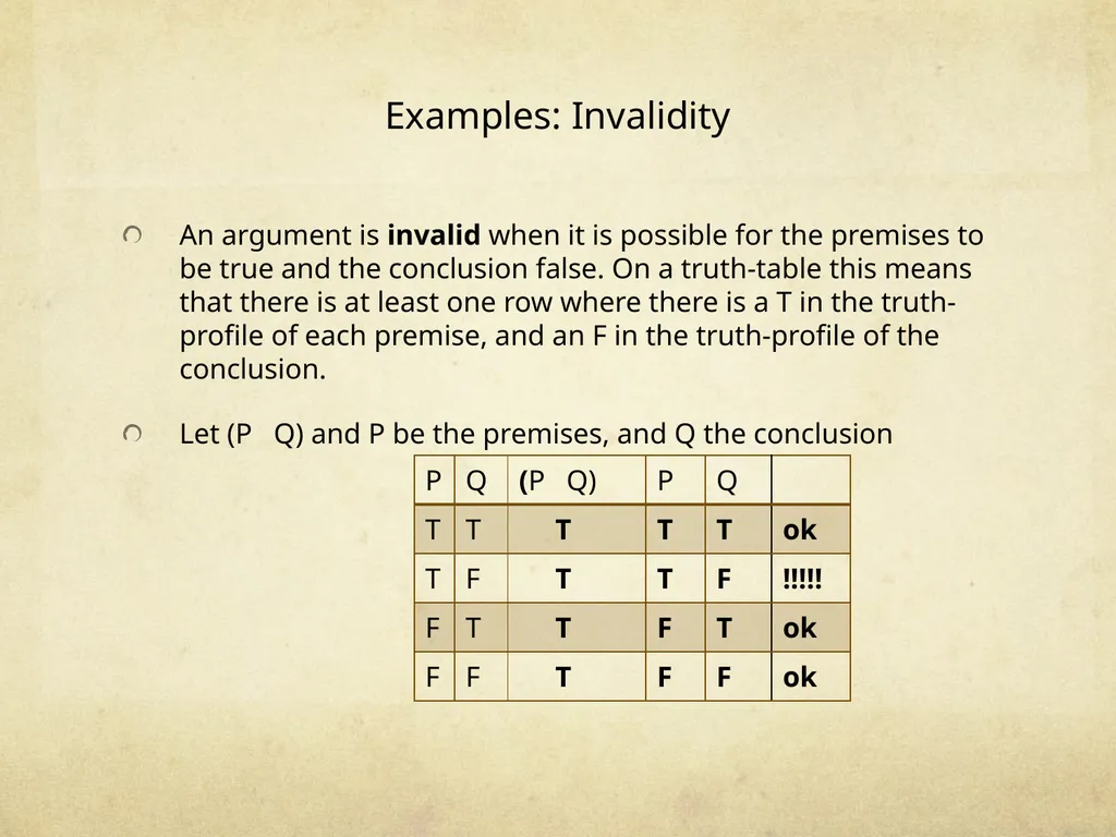 Logic & Critical Reasoning Truth-Table Analysis - slide 15 of 15