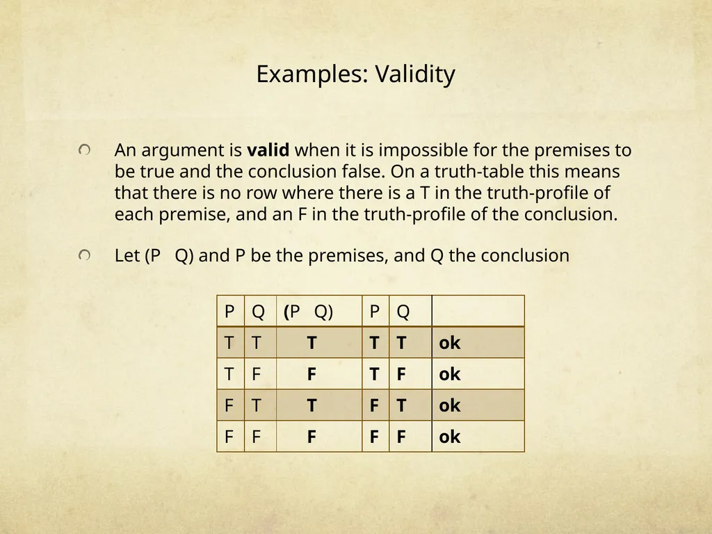 Logic & Critical Reasoning Truth-Table Analysis - slide 14 of 15
