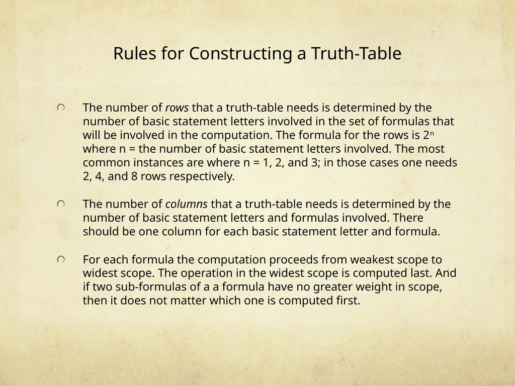 Logic & Critical Reasoning Truth-Table Analysis - slide 3 of 15