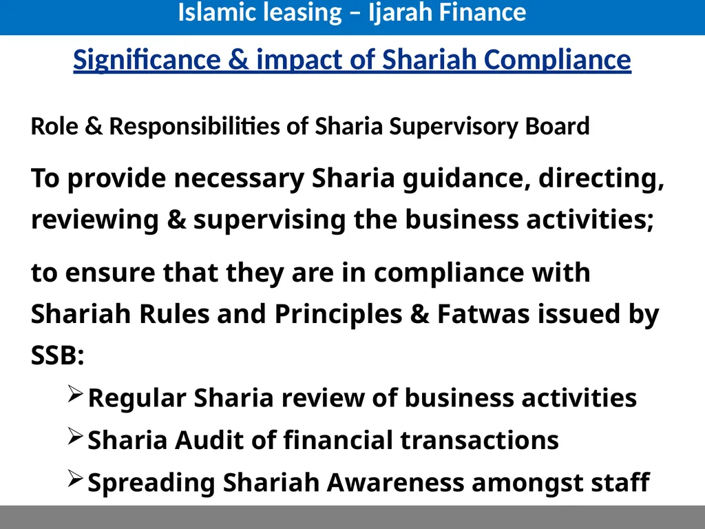 ISLAMIC LEASING FINANCE – IJARAH SHARIAH AWARENESS - slide 8 of 16