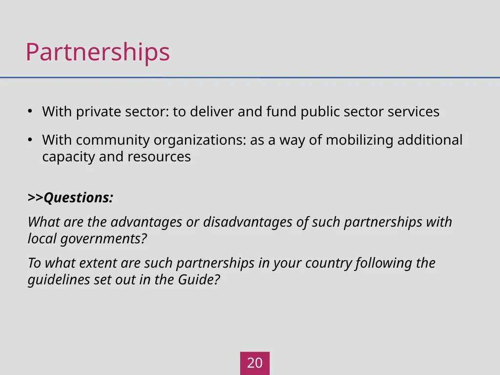 Local Government Learning Outcomes Participants - slide 20 of 21