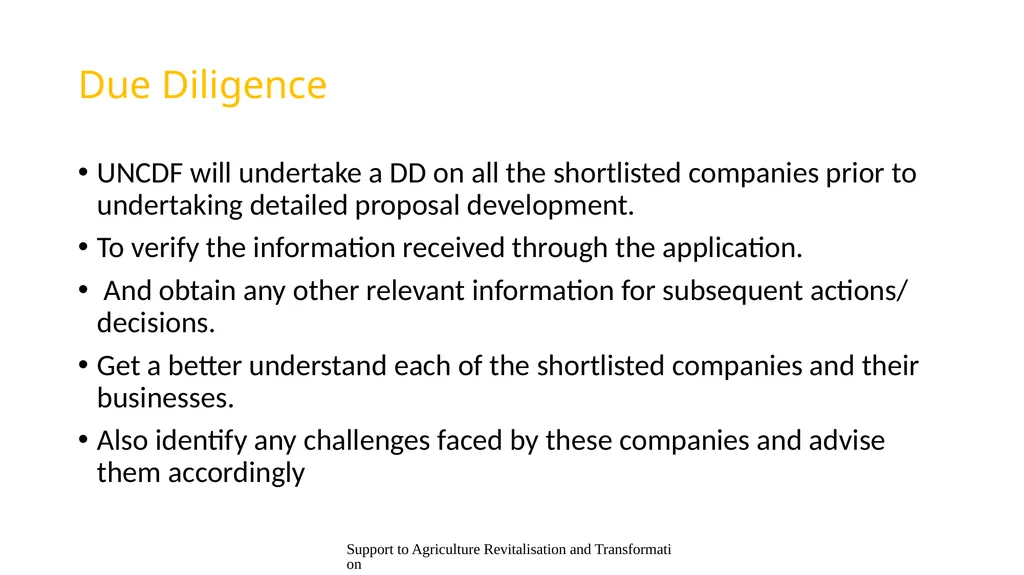 Presentation content Support to Agriculture - slide 26 of 30
