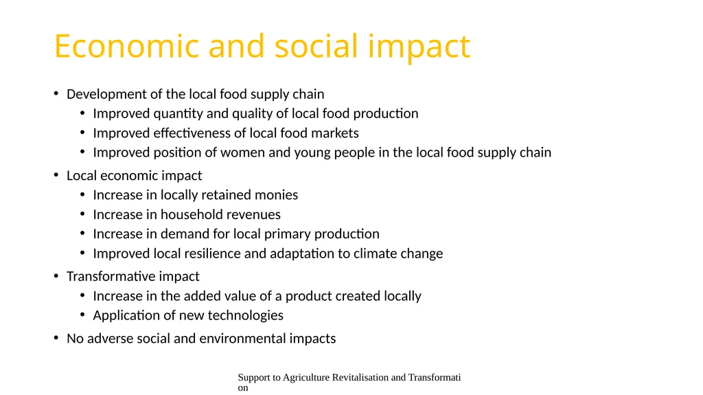 Presentation content Support to Agriculture - slide 17 of 30