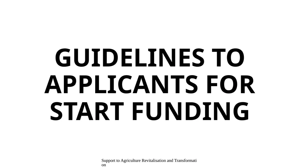 Presentation content Support to Agriculture - slide 6 of 30