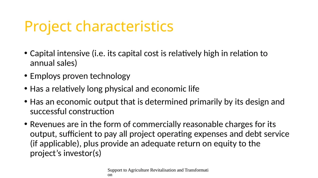 Presentation content Support to Agriculture - slide 12 of 30