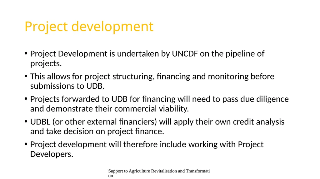 Presentation content Support to Agriculture - slide 27 of 30