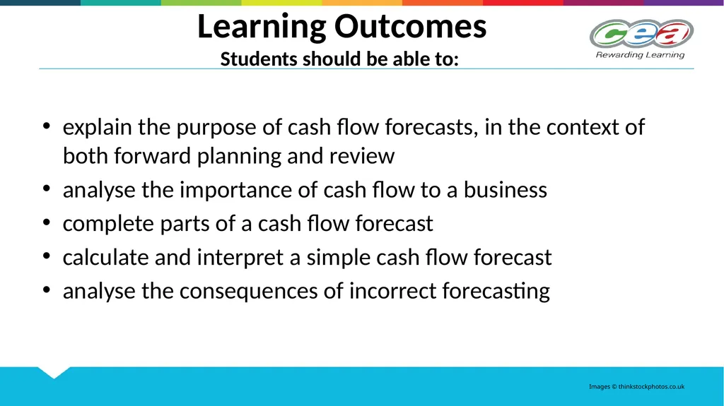 Cash Flow Forecasts GCSE Business Studies Unit 2 - slide 2 of 14