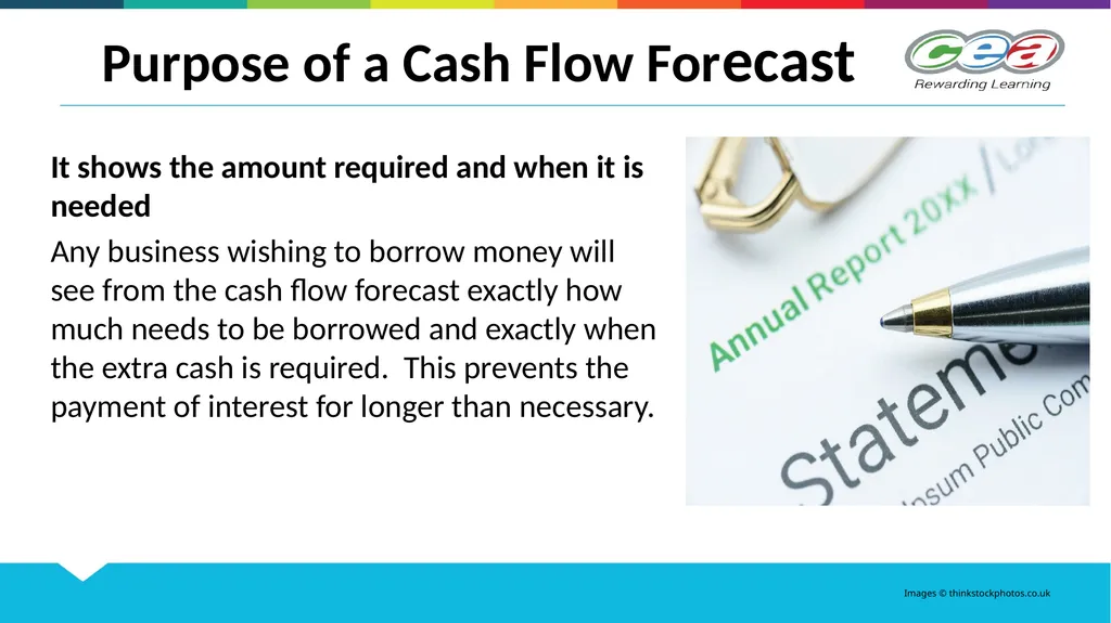 Cash Flow Forecasts GCSE Business Studies Unit 2 - slide 5 of 14