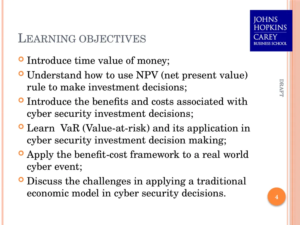 Assessing Cyber Security Investment Options: An - slide 4 of 24