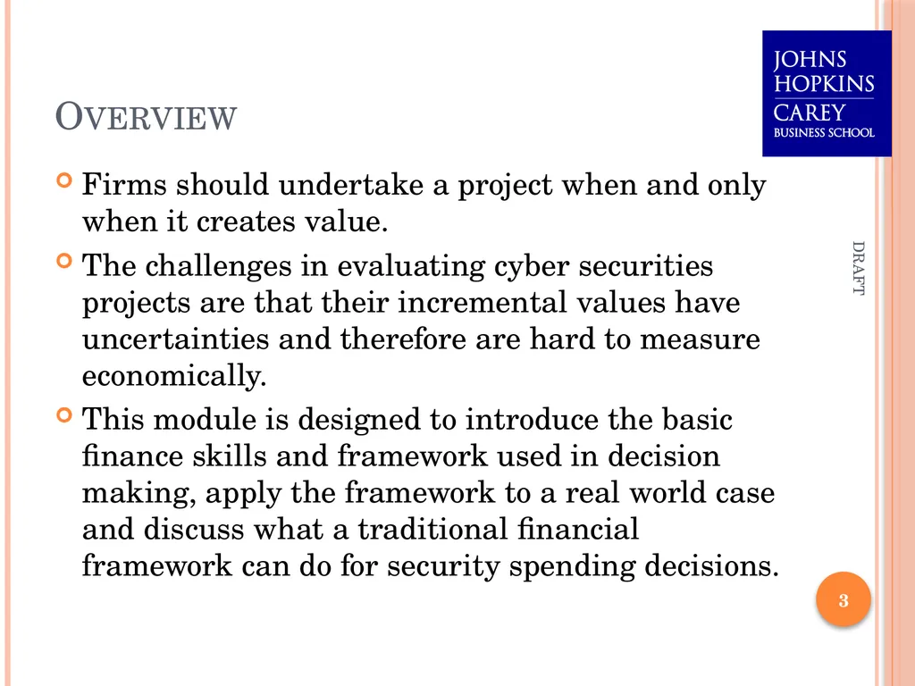 Assessing Cyber Security Investment Options: An - slide 3 of 24