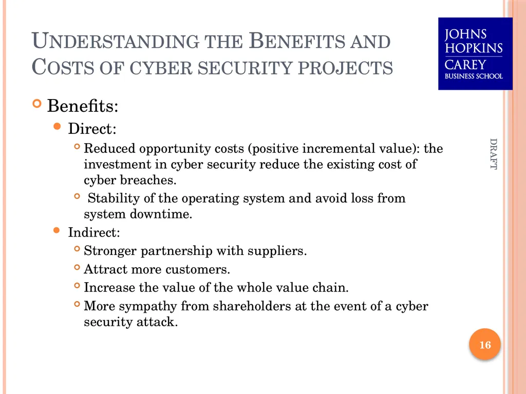 Assessing Cyber Security Investment Options: An - slide 16 of 24