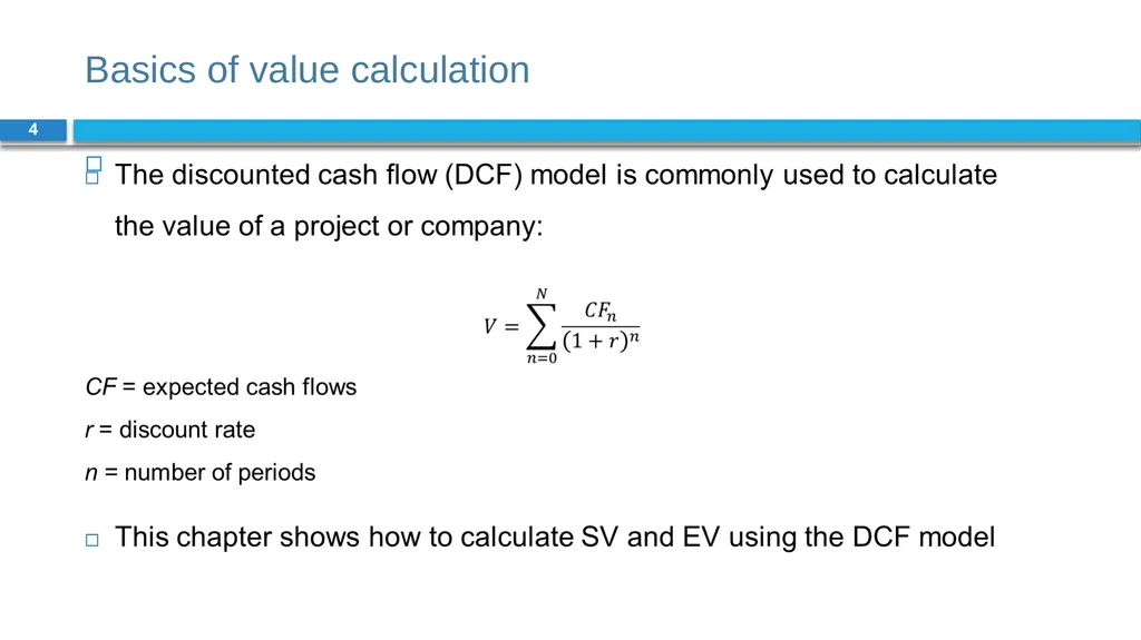 Corporate Finance for Long-Term Value Chapter 5: - slide 4 of 19