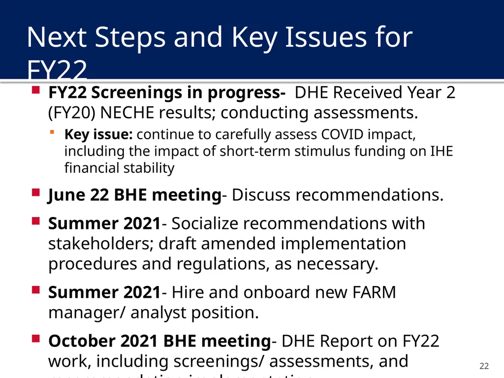 Financial Assessment and Risk Monitoring (FARM) of - slide 22 of 24