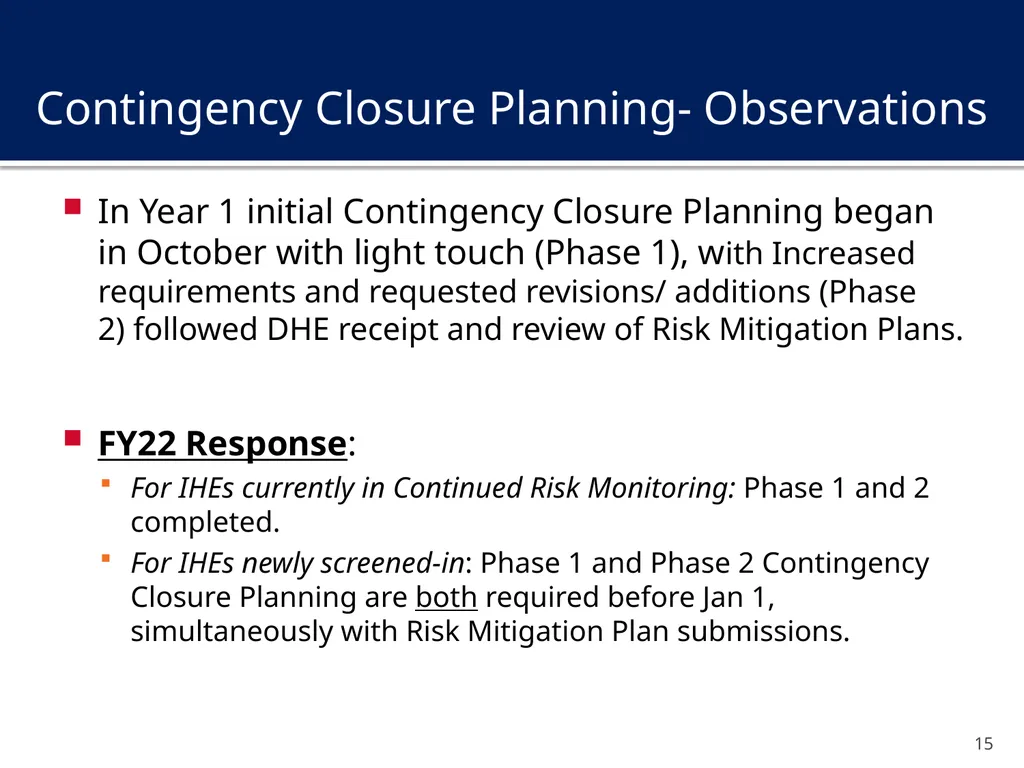 Financial Assessment and Risk Monitoring (FARM) of - slide 15 of 24