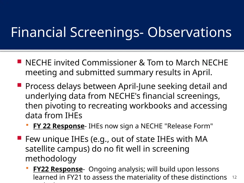 Financial Assessment and Risk Monitoring (FARM) of - slide 12 of 24