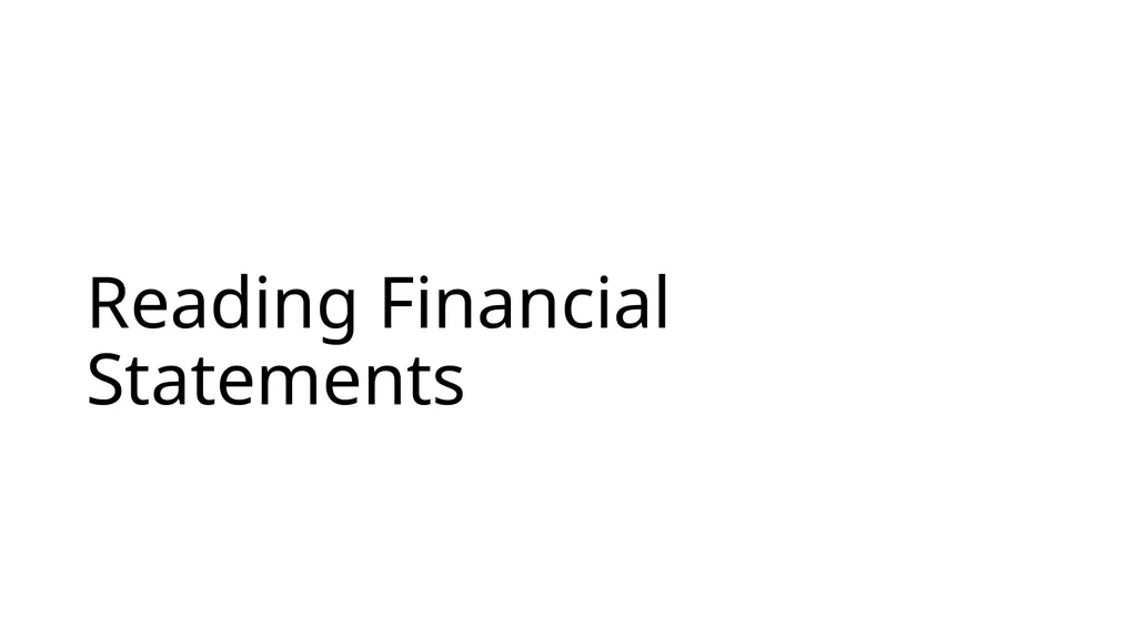 Reading & Understanding Financial Statements March - slide 5 of 45