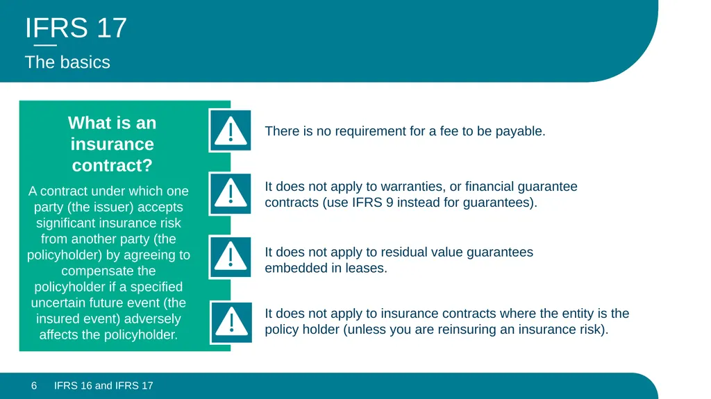 IFRS 16 and IFRS 17 – Looking Back, Looking - slide 6 of 11
