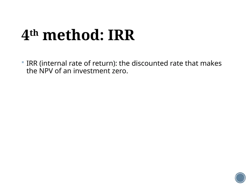 Chapter 5: Net present value and other investment - slide 22 of 40