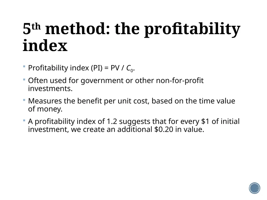 Chapter 5: Net present value and other investment - slide 31 of 40
