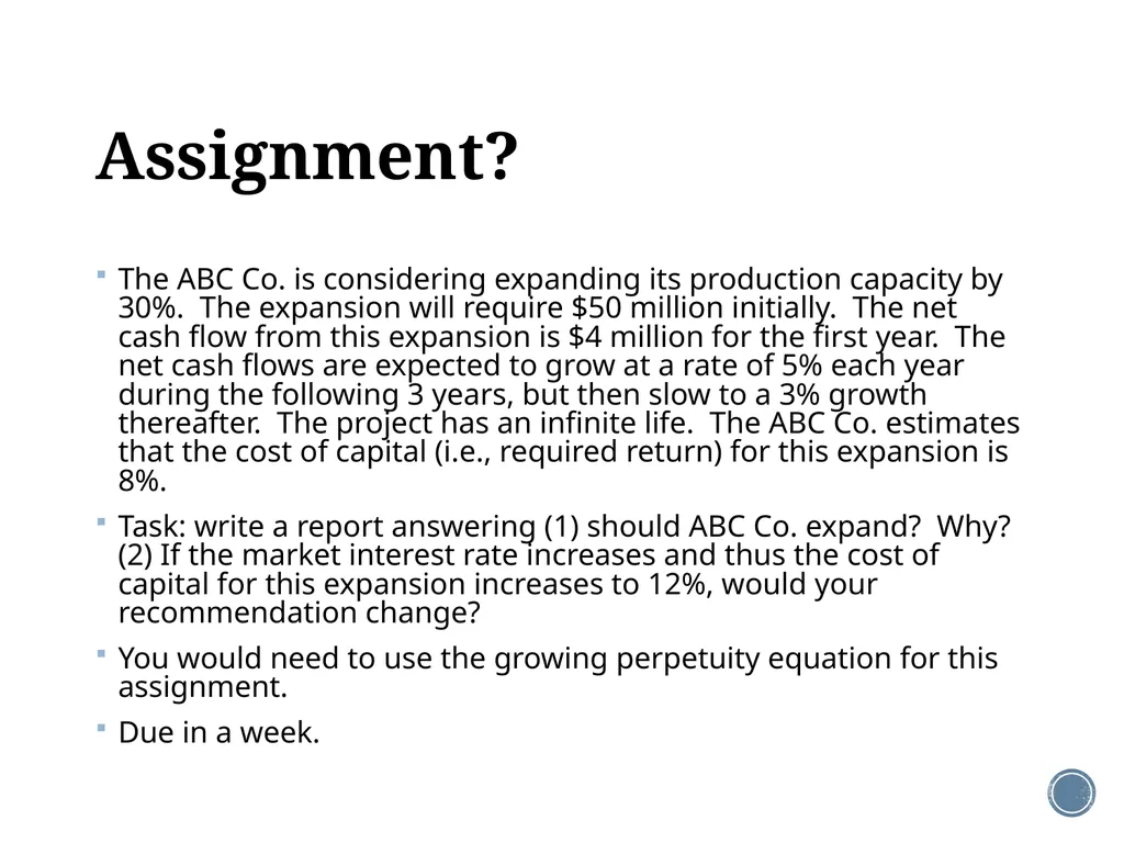 Chapter 5: Net present value and other investment - slide 38 of 40