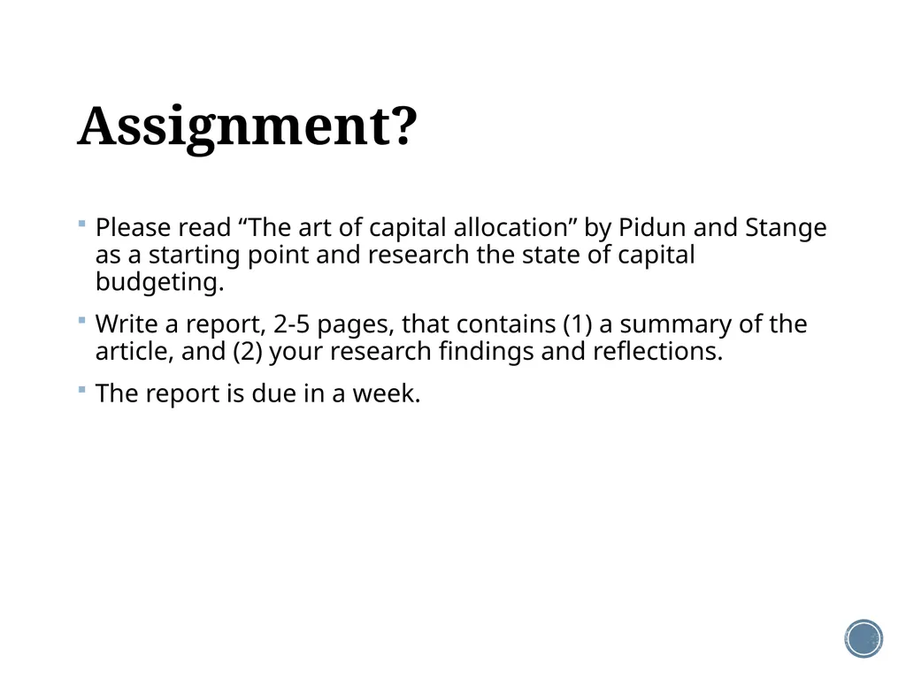 Chapter 5: Net present value and other investment - slide 39 of 40