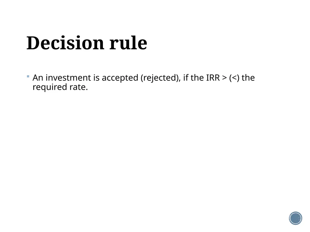 Chapter 5: Net present value and other investment - slide 23 of 40