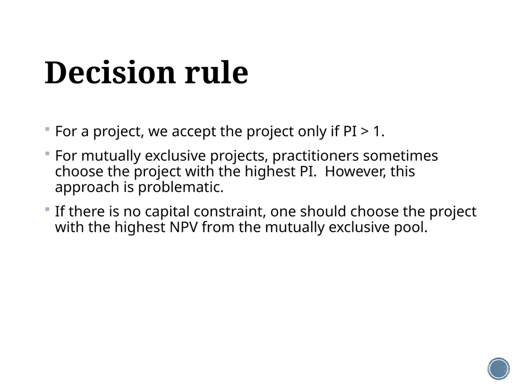 Chapter 5: Net present value and other investment - slide 32 of 40