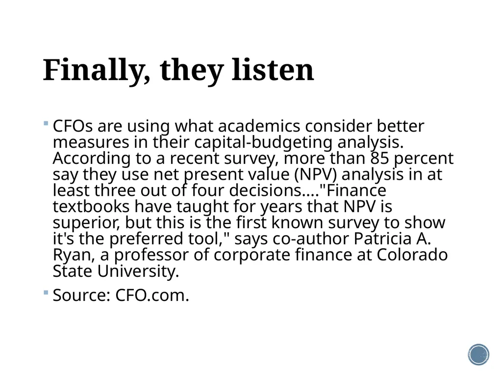 Chapter 5: Net present value and other investment - slide 9 of 40