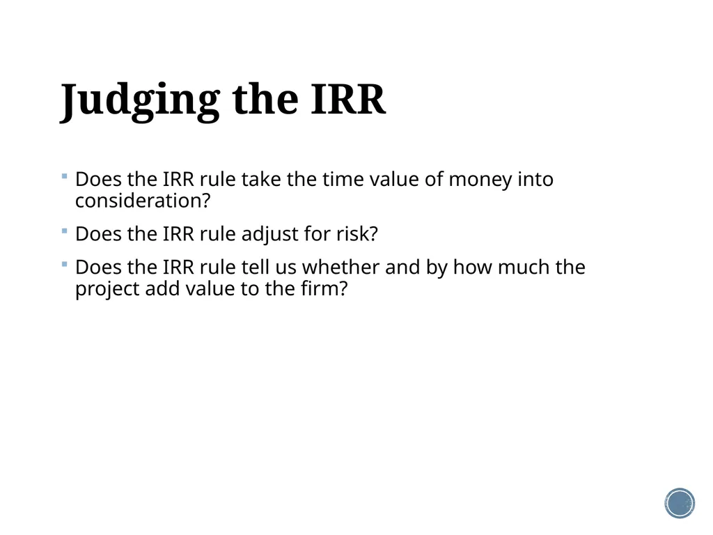 Chapter 5: Net present value and other investment - slide 26 of 40