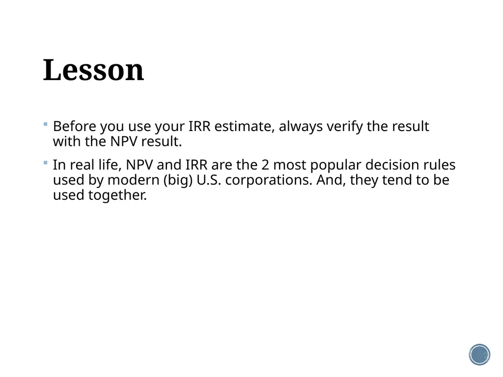 Chapter 5: Net present value and other investment - slide 30 of 40