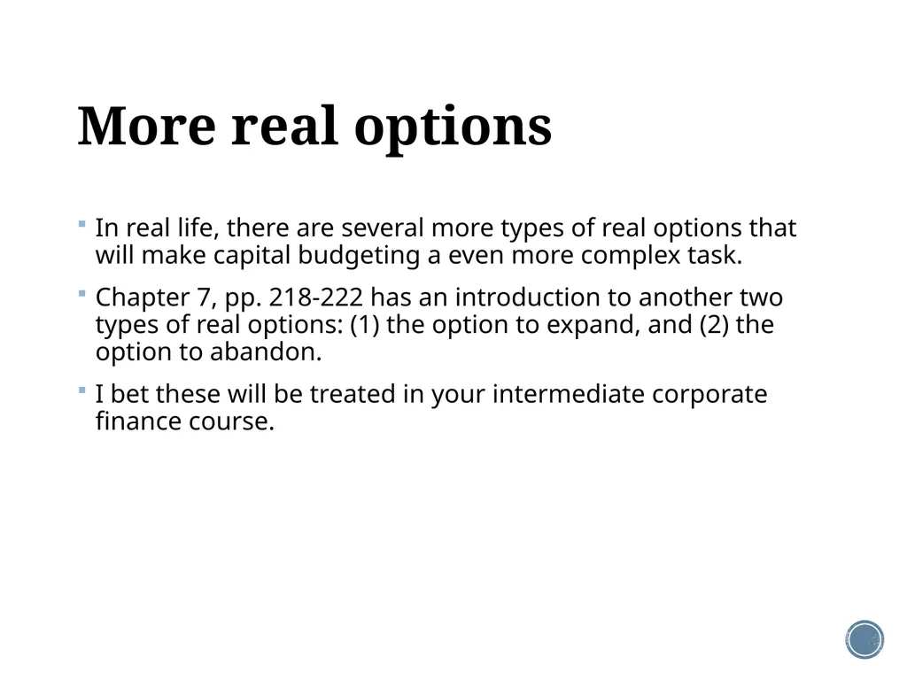 Chapter 5: Net present value and other investment - slide 37 of 40