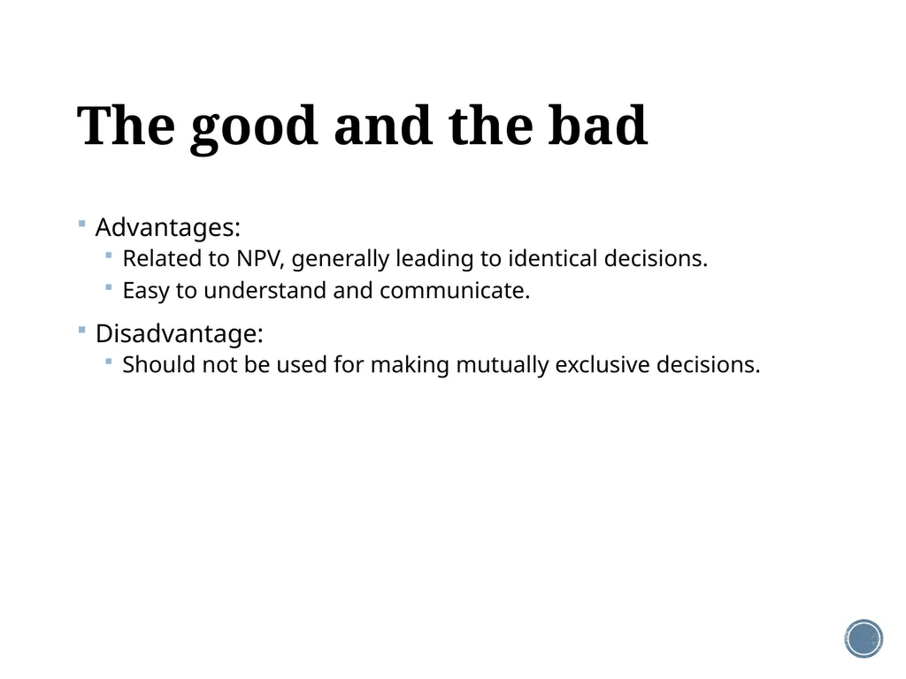 Chapter 5: Net present value and other investment - slide 34 of 40