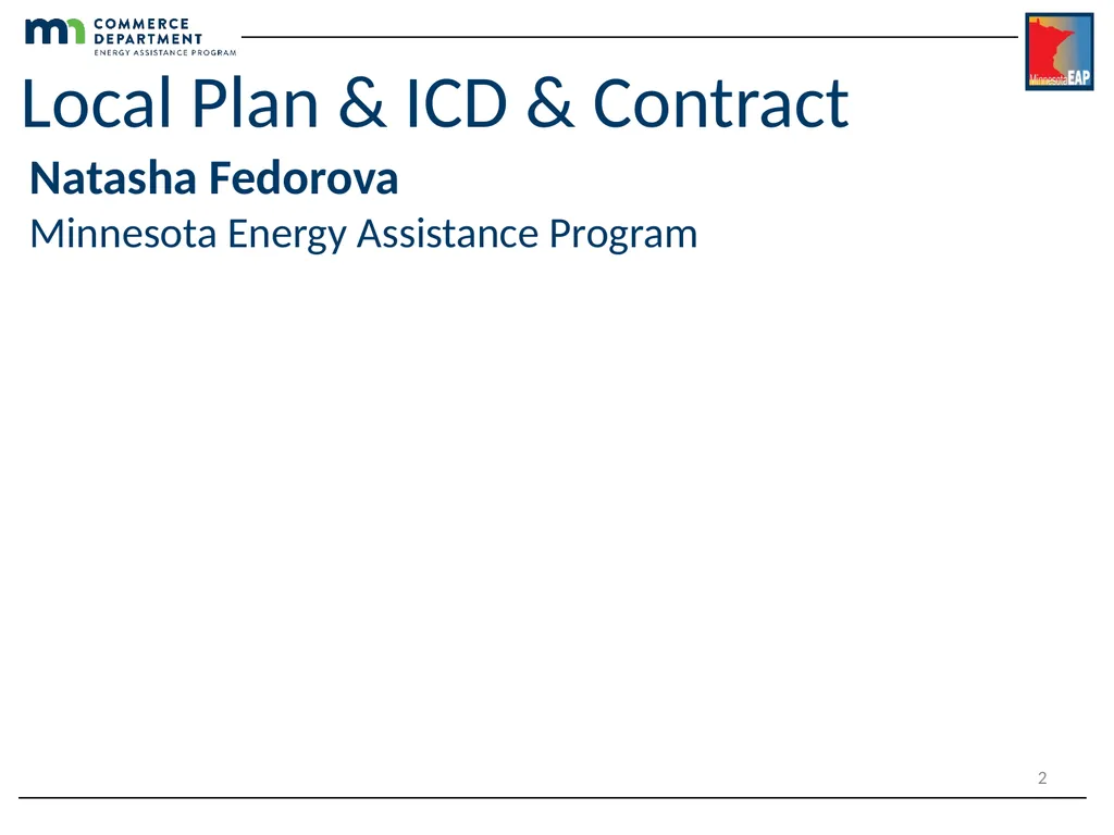 Energy Assistance Program FFY20 Annual Training - slide 2 of 27