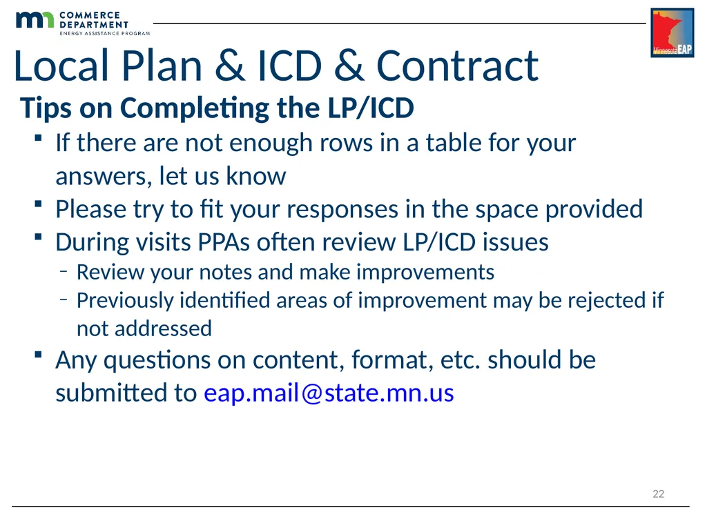 Energy Assistance Program FFY20 Annual Training - slide 22 of 27