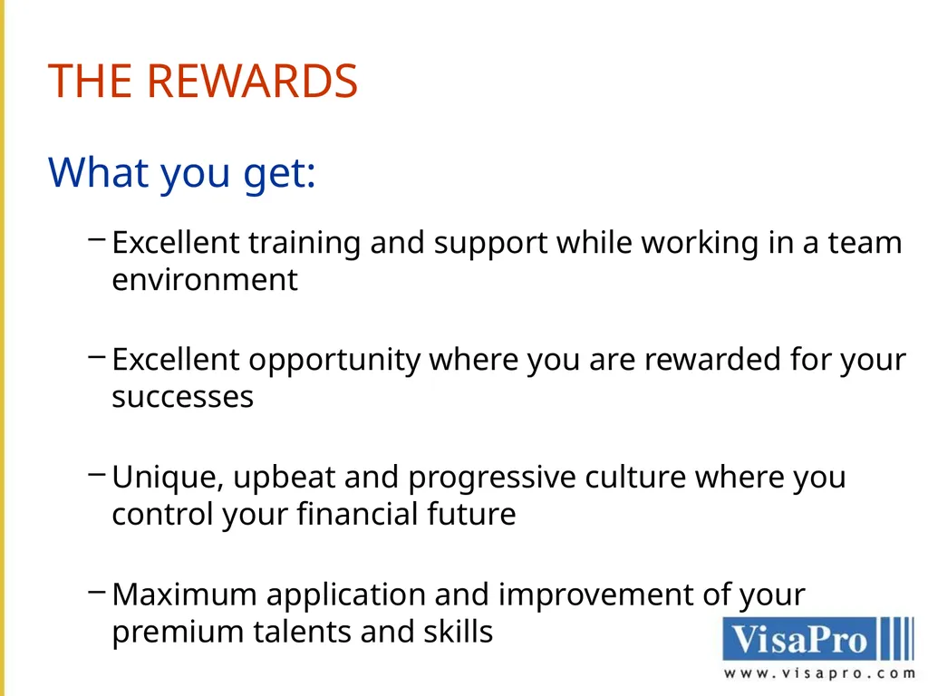 VisaPro Services Pvt. Ltd. THE COMPANY VisaPro - slide 6 of 10