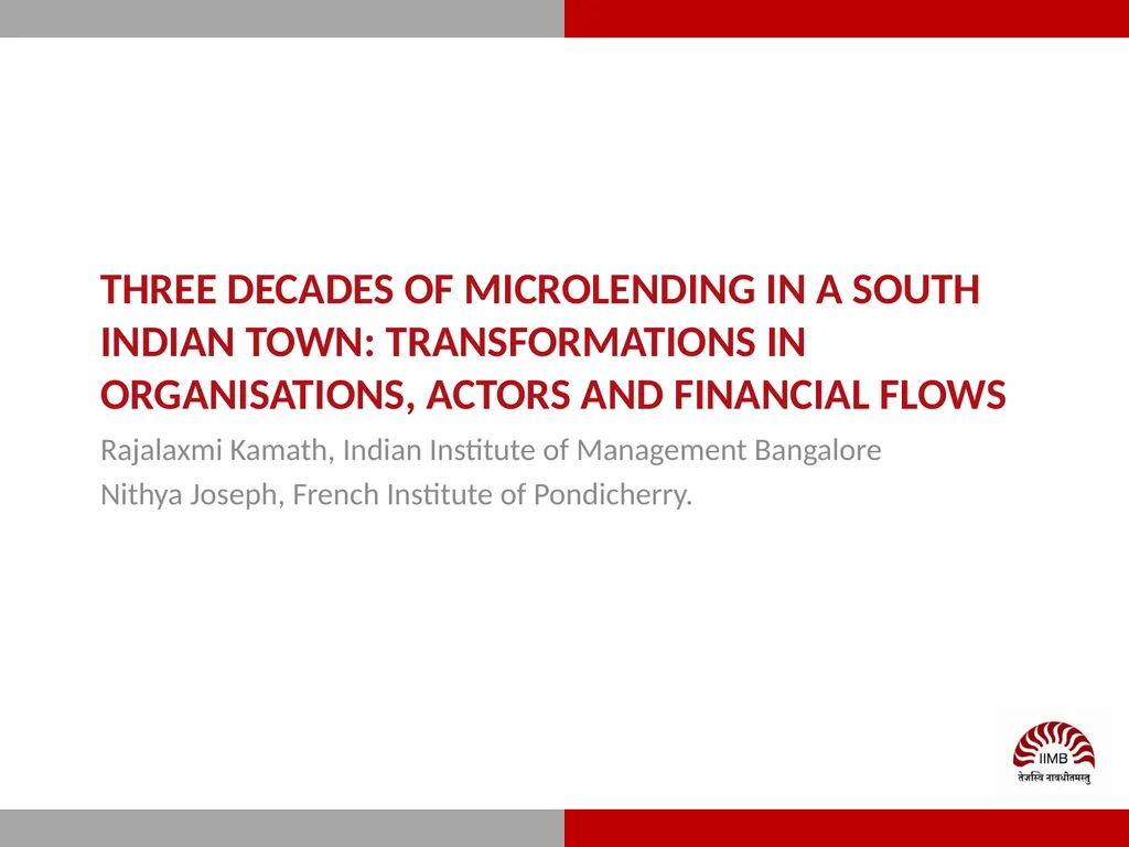 Three Decades of microlending in a South Indian