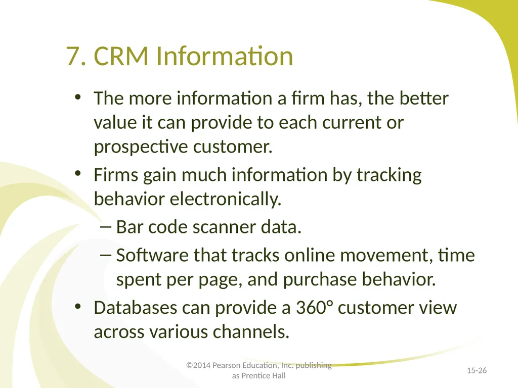 Customer Relationship Management E-Marketing/7E - slide 26 of 33