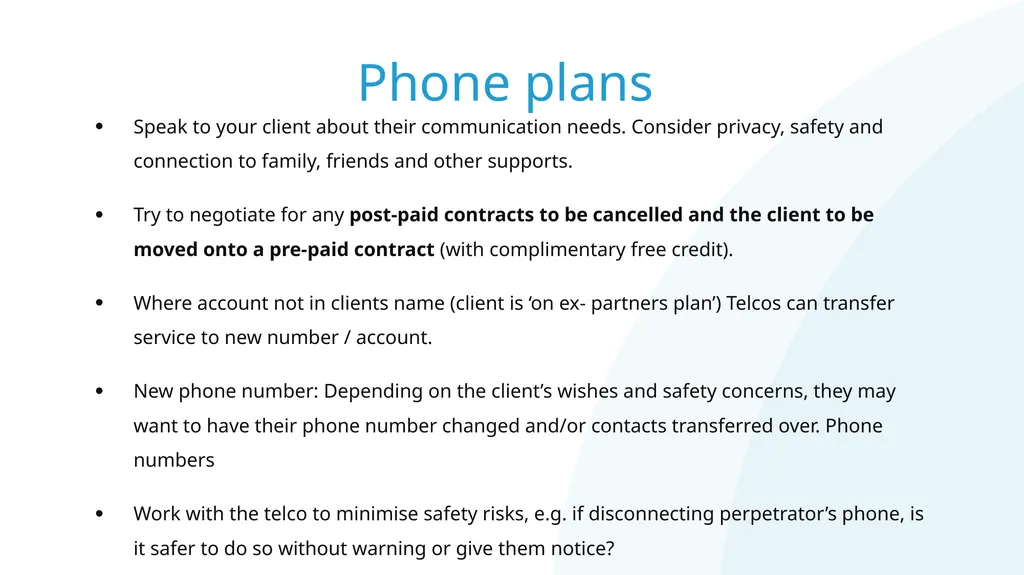 Resolving financial abuse legal issues with telco - slide 14 of 22