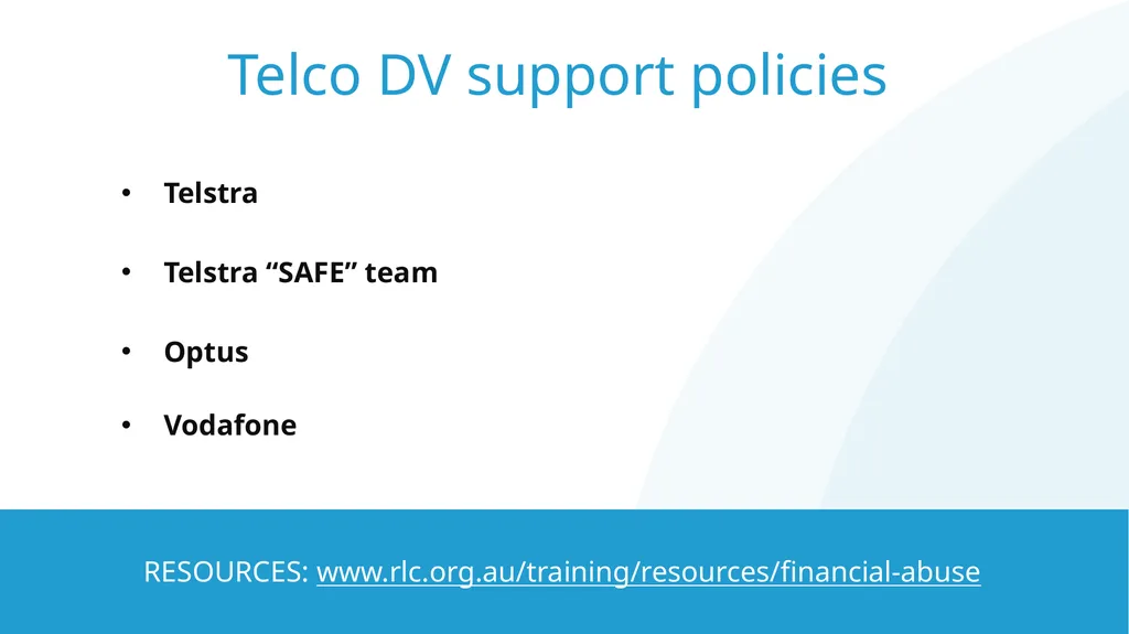 Resolving financial abuse legal issues with telco - slide 11 of 22