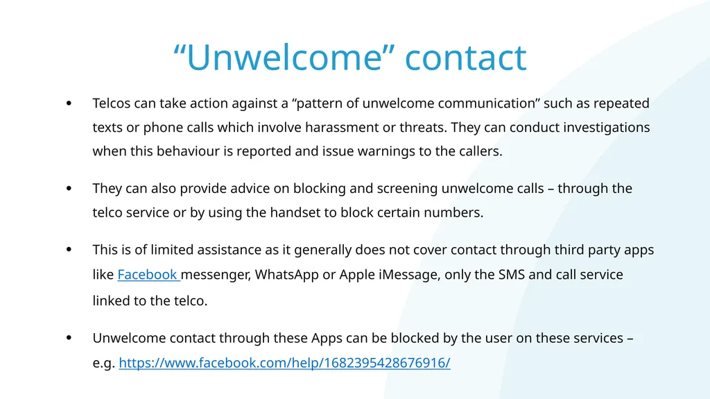 Resolving financial abuse legal issues with telco - slide 16 of 22
