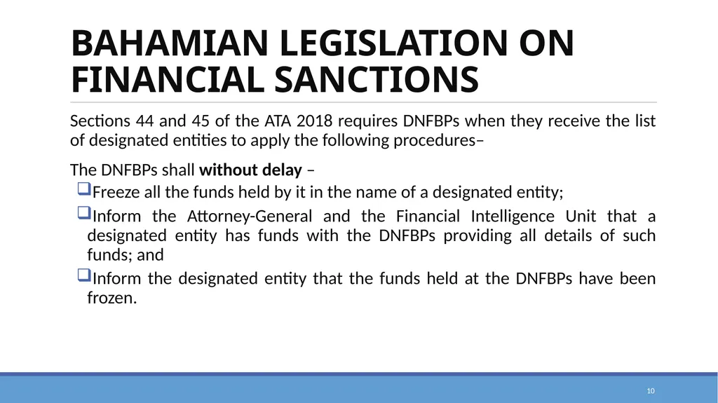 TARGETED FINANCIAL SANCTIONS RELATED TO TERRORISM, - slide 10 of 25