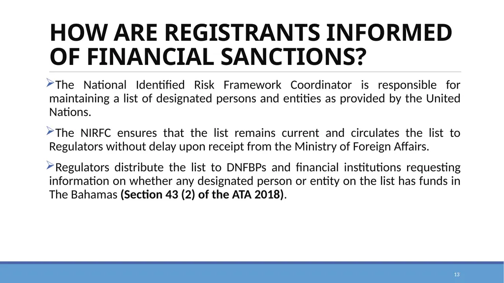 TARGETED FINANCIAL SANCTIONS RELATED TO TERRORISM, - slide 13 of 25