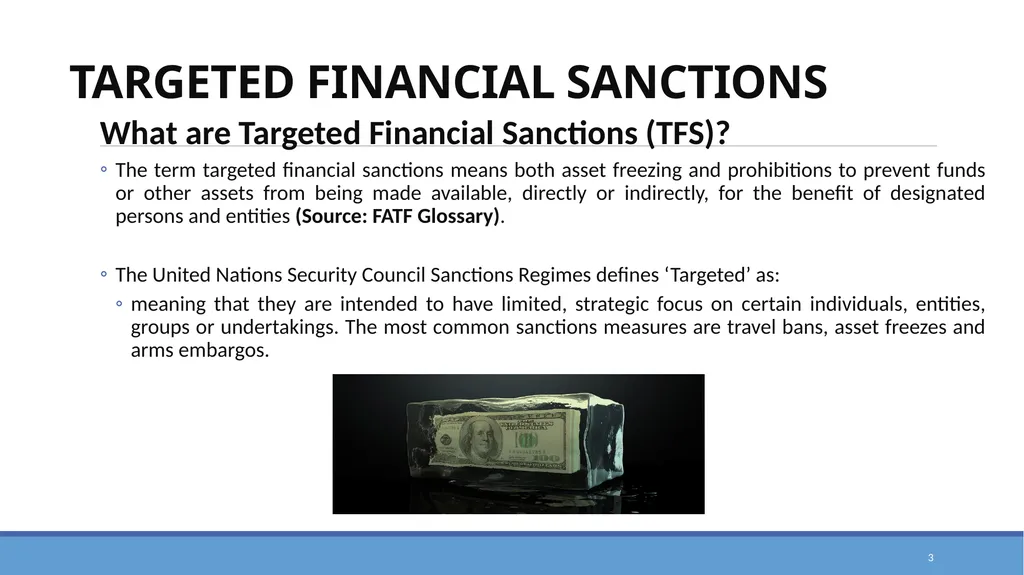 TARGETED FINANCIAL SANCTIONS RELATED TO TERRORISM, - slide 3 of 25