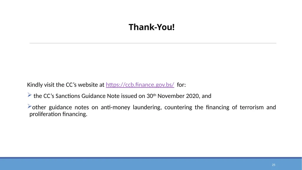 TARGETED FINANCIAL SANCTIONS RELATED TO TERRORISM, - slide 25 of 25