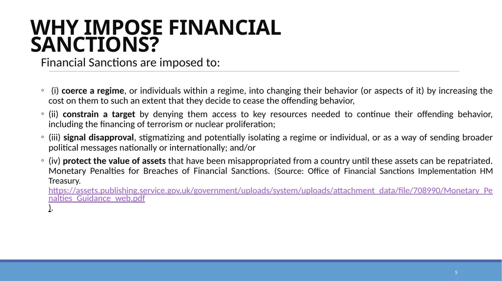 TARGETED FINANCIAL SANCTIONS RELATED TO TERRORISM, - slide 5 of 25