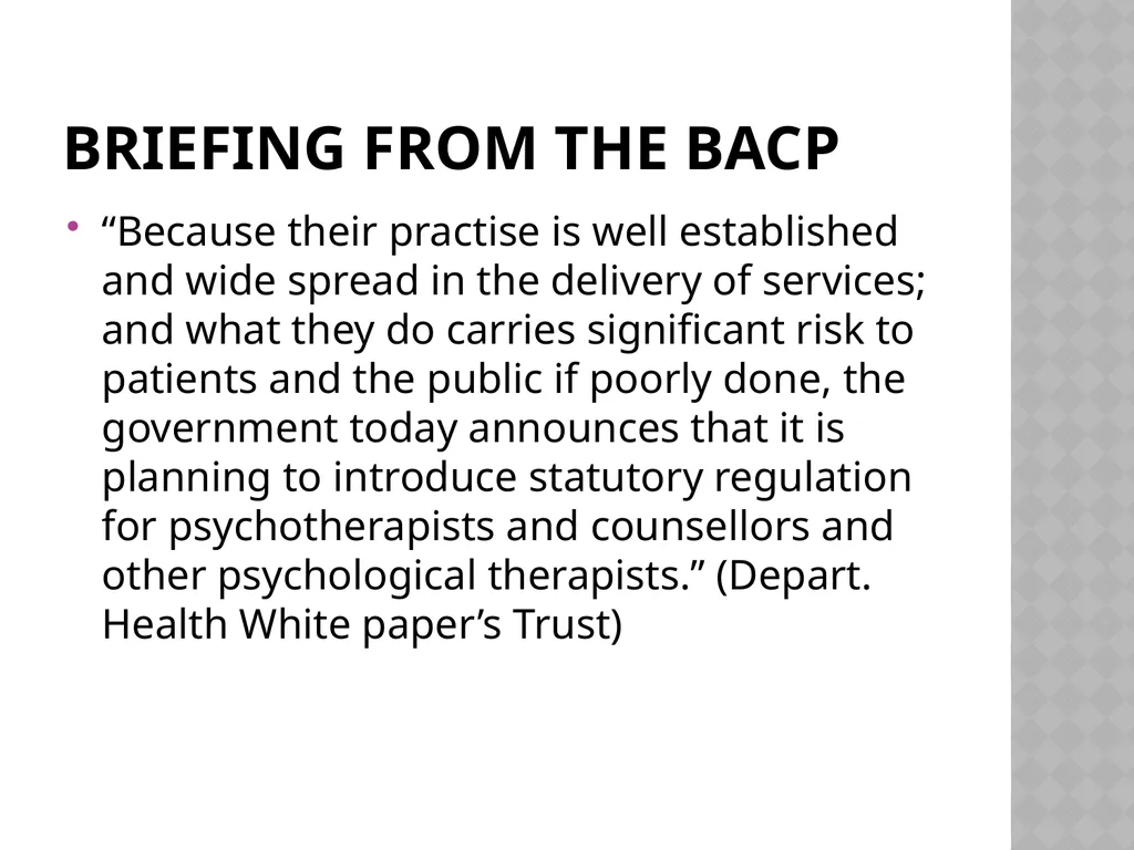 Ethics for Counselling and Psychotherapy Values - slide 3 of 19