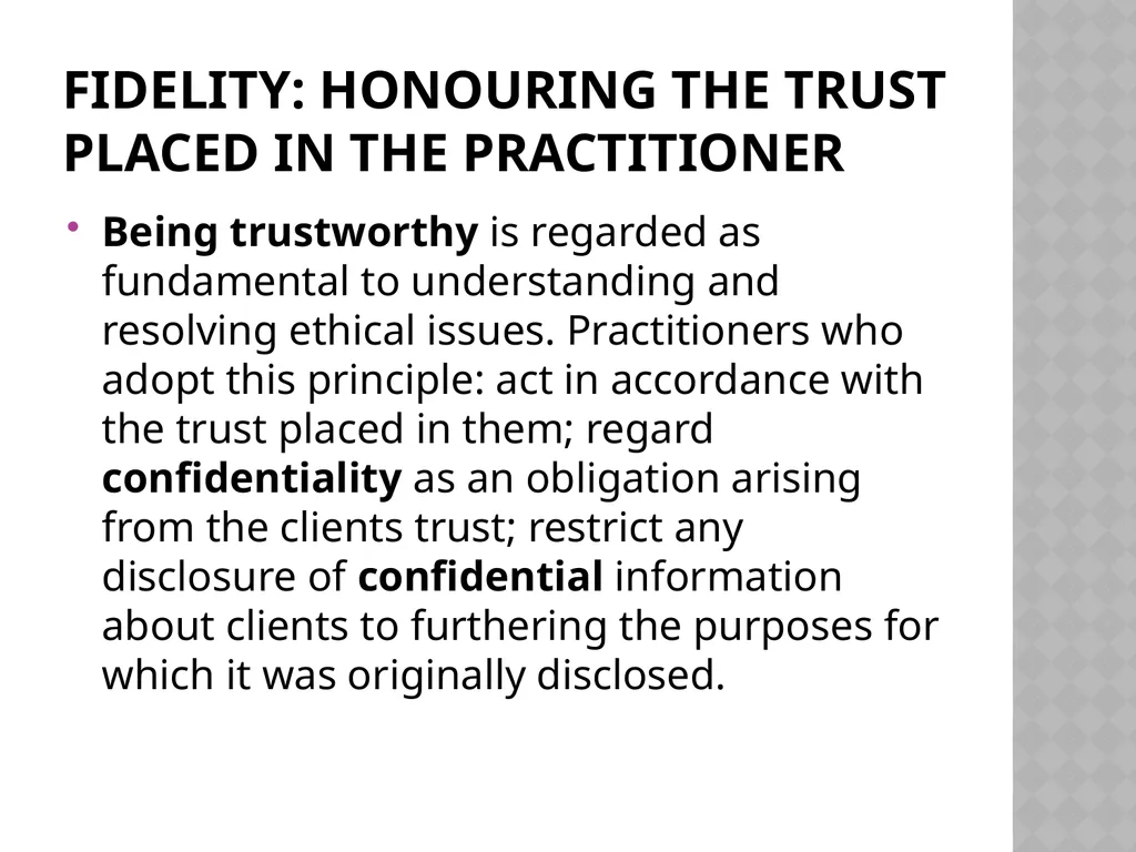 Ethics for Counselling and Psychotherapy Values - slide 5 of 19