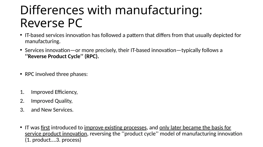 Innovation in services A topic of growing interest - slide 16 of 32