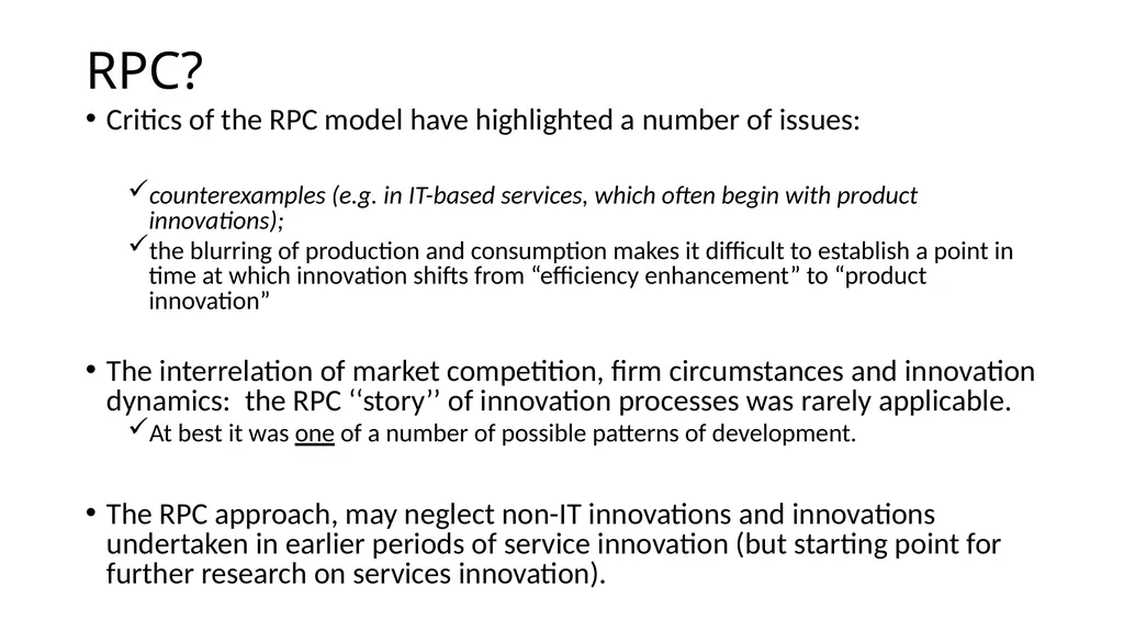 Innovation in services A topic of growing interest - slide 18 of 32