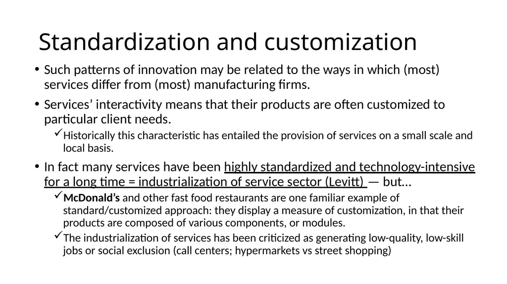 Innovation in services A topic of growing interest - slide 10 of 32